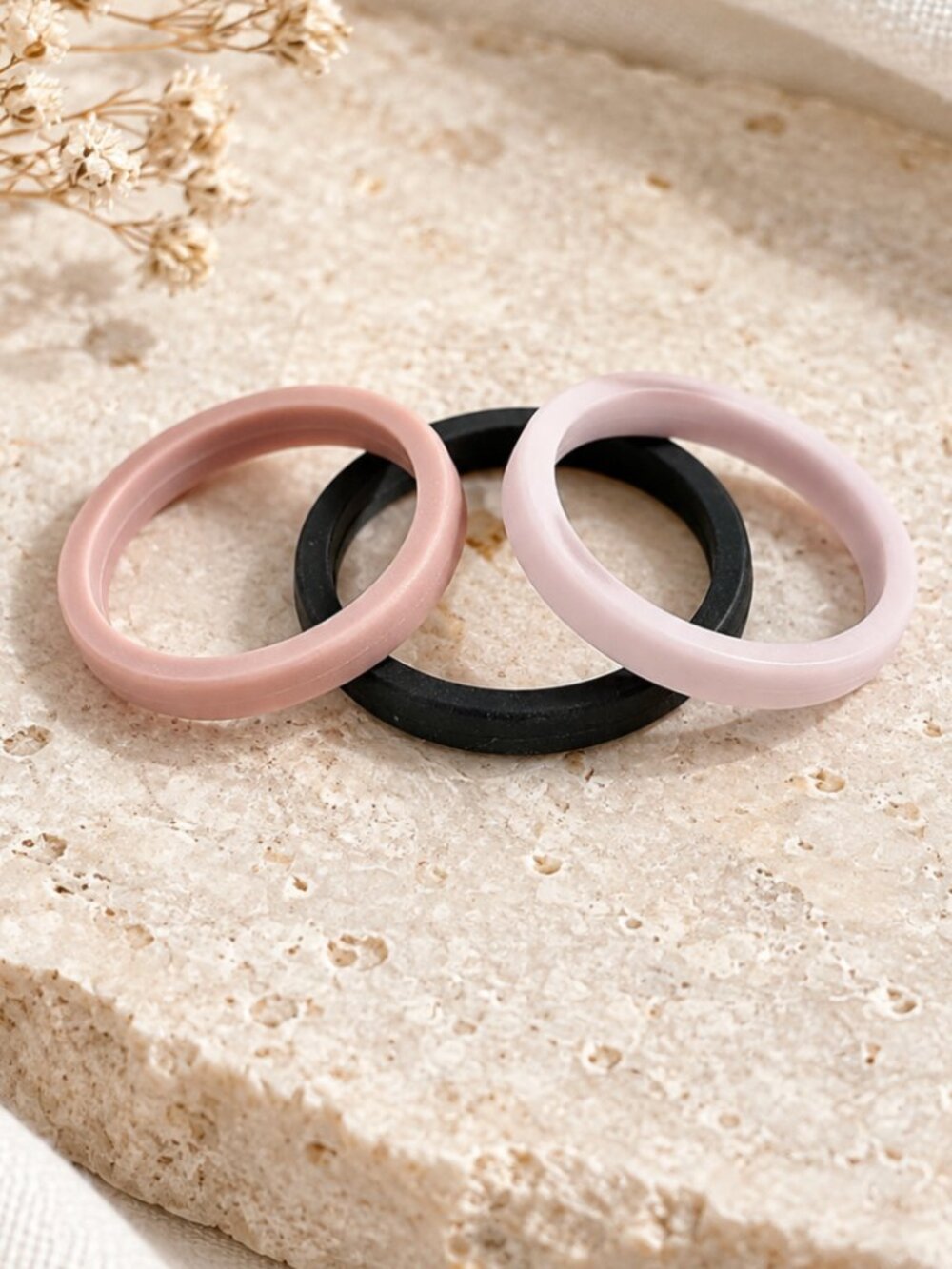 ThunderFit Women’s Thin Stackable Silicone Ring Enhancers | Size 7.5–8 | Set of